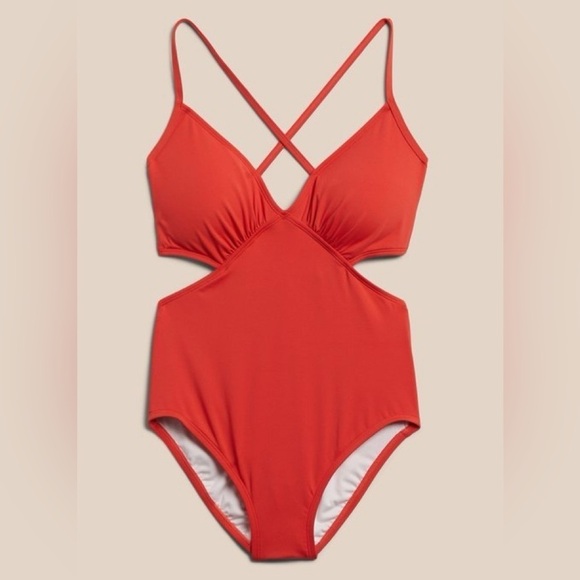 NWOT! Banana Republic Red Sunset Cut Out One Piece - Size XS 💎 - Picture 4 of 5